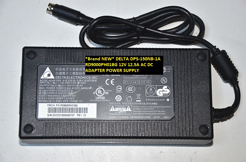 *Brand NEW* DPS-150NB-1A DELTA RD9000PH01BG 4pin 12V 12.5A AC DC ADAPTER POWER SUPPLY